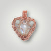 Heart-Shaped Moonstone Pendant - Handcrafted Copper Wire Jewelry