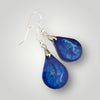 Resin Pendant Set Blue with Silver Highlights-Fayes Jewelry Designs