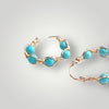 Turquoise Bead Drop Post  Earrings in Gold