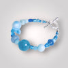 Aquamarine Teal Blue Odd Size Beads Bracelet jewelry Toggle Clasp