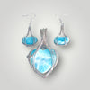 Larimar Heart Sterling Silver Statement Necklace Set