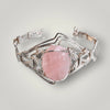 Oval Rose Quartz Statement Cuff Bracelet