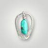 Turquoise Pendant Sterling Silver Handmade Artistic Design