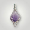 Amethyst Natural Tumbled Stone Statement Drop Pendant