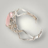 Oval Rose Quartz Statement Cuff Bracelet