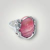 Rhodonite Oval Pink Stone Handmade 925 Silver Ring