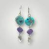 Turquoise Dangle Earrings Sterling Silver Fish Hook Ear Finding