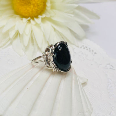 Fayes jewelry Designs Black onyx ring Silver onyx ring