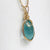 Teal zircon briolette gemstone pendant