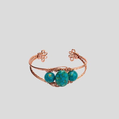 Fayes jewelry designs Bracelet Copper turquoise bead cuff bracelet