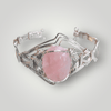 Fayes Jewelry Designs Bracelet Cuff Bracelet Silver Metal With Pink Oval Gemstone Cuff Bracelet Silver Metal With Pink Oval Gemstone