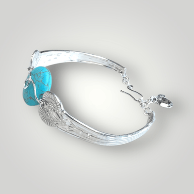 Fayes Jewelry Designs Bracelet Spoon Bracelet with turquoise bead Spoon Bracelet with turquoise bead