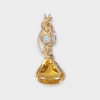 Diagonal Stone oval opal gold metal pendant for necklace