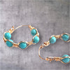 Fayes Jewelry Designs earrings Gold Cuff Earrings with Turquoise Beads Gold Cuff Earrings with Turquoise Beads