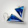 Fayes Jewelry Designs earrings Green Blue Resin Earring In Silver Metal Frame Blue Resin Earring In Silver Metal Frame