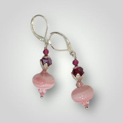 Fayes jewelry designs earrings Pink Drop lever Back Earrings Pink Drop lever Back Earrings