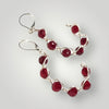 Fayes Jewelry Designs earrings Ruby bead silver metal dangle earrings Ruby bead silver metal dangle earrings