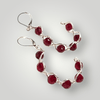 Fayes Jewelry Designs earrings Ruby bead sterling silver cuff earrings Ruby bead sterling silver cuff earrings