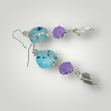 Fayes jewelry designs earrings Turquoise bead silver dangle earrings Turquoise bead silver dangle earrings