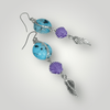 Fayes jewelry designs earrings Turquoise bead silver dangle earrings Turquoise bead silver dangle earrings