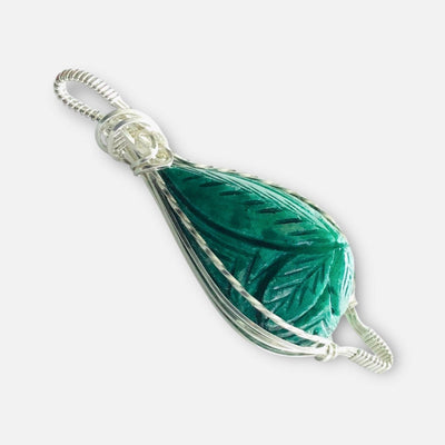 Fayes jewelry designs Emerald pendant Emerald gemstone carved design 925 silver pendant