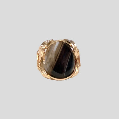 Fayes jewelry Designs Gold ring Men’s gold ring  agate gemstone