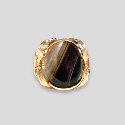 Fayes jewelry Designs Gold ring Men’s gold ring  agate gemstone