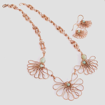 Fayes jewelry designs Jewelry Copper necklace aquamarine embellished set