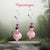 Pink glass bead earrings