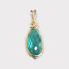 Fayes jewelry designs Necklace pendant 14k Gold Teal Diamond Briolette Gemstone Pendant Necklace 14k Gold Teal Diamond Briolette Gemstone Pendant Necklace