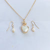 Fayes jewelry designs Necklace pendant Adults Coin Pearl gold necklace matching earrings dainty set