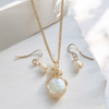 Fayes jewelry designs Necklace pendant Adults Coin Pearl gold necklace matching earrings dainty set