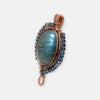 Fayes jewelry designs Necklace pendant Copper wire bold blue flash labradorite natural stone necklace pendant