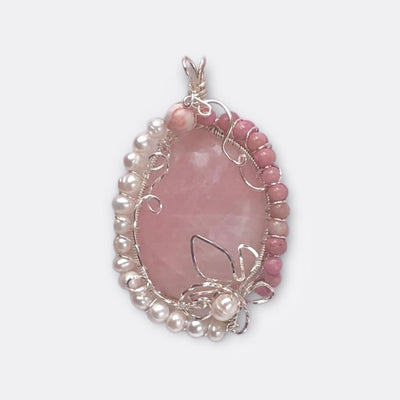 Fayes Jewelry Designs Necklace pendant Pink Quartz Oval Pendant Pink Quartz Oval Pendant