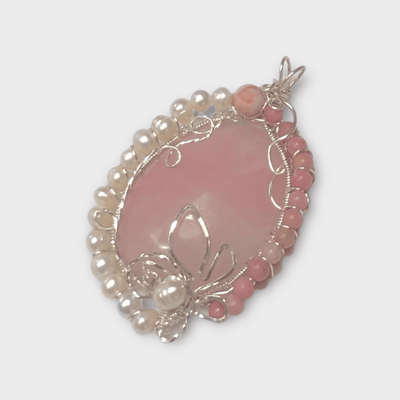 Fayes Jewelry Designs Necklace pendant Pink Quartz Oval Pendant Pink Quartz Oval Pendant