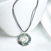 Fayes Jewelry Designs Necklace pendant Round Flower rock with 925 Silver Bird Round Flower rock with 925 Silver Bird