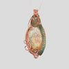 Fayes jewelry designs Pendant Fossil coral iris half tila bead copper pendant