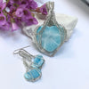 Fayes jewelry designs Pendant Larimar necklace pendant silver set