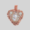 Fayes jewelry designs Pendant Moonstone heart shape pendant copper jewellery