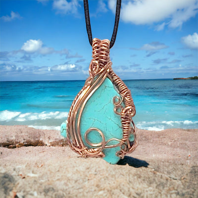 Fayes jewelry designs Pendant Turquoise howlite copper pendant