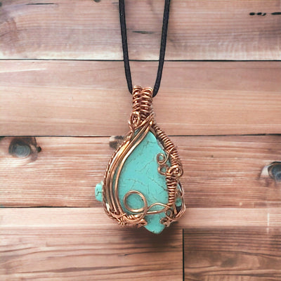 Fayes jewelry designs Pendant Turquoise howlite copper pendant