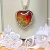 Fayes jewelry designs Resin Heart resin 925 silver pendant necklace