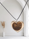 Fayes Jewelry Designs Resin pendant Ammonite Fossil Necklace Pendant Resin Heart Ammonite Fossil Necklace Pendant Resin Heart