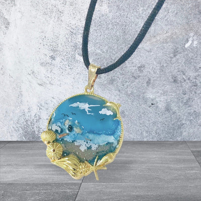 Fayes jewelry designs Resin pendant necklace Sea breeze resin pendant