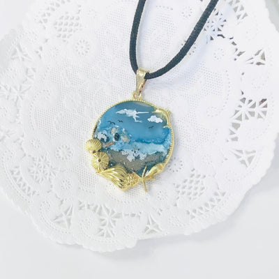 Fayes jewelry designs Resin pendant necklace Sea breeze resin pendant