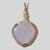 Fayes jewelry Designs Rose Quartz heart pendant Gold Rose Quartz heart pendant