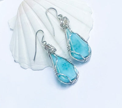 Fayesjewelry Designs Jewellery Blue larimar earrings