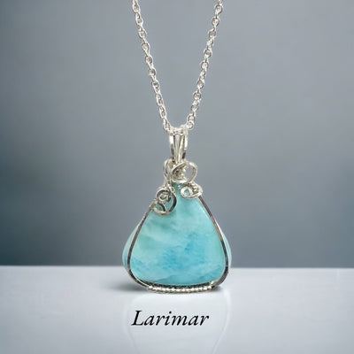 Fayesjewelry Designs Jewellery Triangular Larimar 925 silver pendant