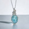 Fayesjewelry Designs Jewelry Blue larimar stone 925 silver pendant