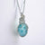 Larimar Authentic Stone 925 Silver Pendant Wire wrapped jewellery Necklace